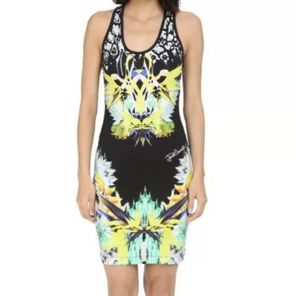 Just Cavalli Fitted Jersey Tank Dress Leo Giraffe - Picture 5 of 5